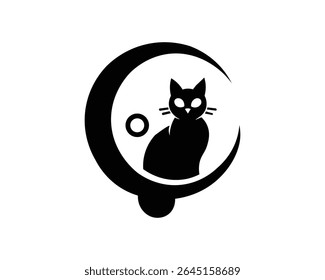 Black cat logo mark in clean silhouette
