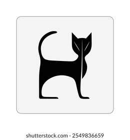 Diseño de contorno de logotipo de gato negro, silueta de gato