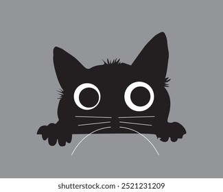 Logo de gato negro. Logo de la silueta del gato. Logotipo pictórico del gato para el negocio, compañía, sello, mascota, etiqueta. Logotipo minimalista elegante del gato, logotipo del animal doméstico