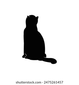 Black Cat Logo. Black silhouette of cat. Vector illustration.