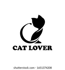 BLACK-Katzenlogo, einfach und sauber