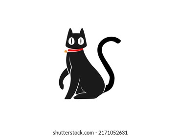 Black Cat Logo Standing Looking Forward