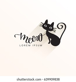 Black Cat Logo Template : Vector  Illustration