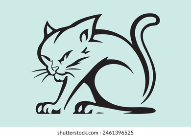 Black Cat Logo Type illustration 