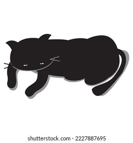 black cat lying down leisurely
