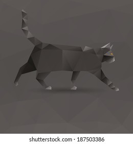 Black cat made with triangles