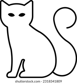 black cat cat meow feline bad luck Outline