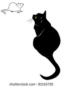 black cat and mouse