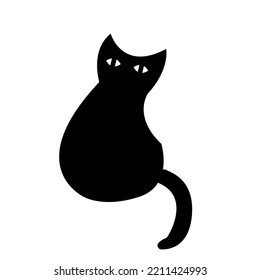 black cat on a white background