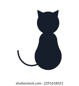 Gato negro con fondo blanco