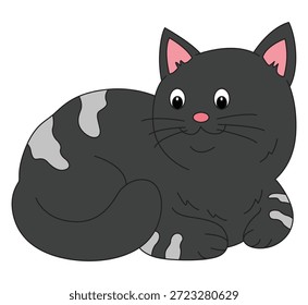 Gato negro sobre fondo blanco