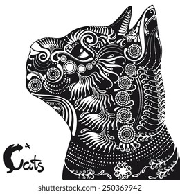 black cat pattern and animal letters