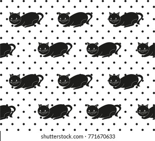 Black cat pattern vector