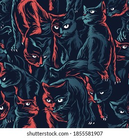 Black cat patterns are very exotic for both t-shirts and decorations