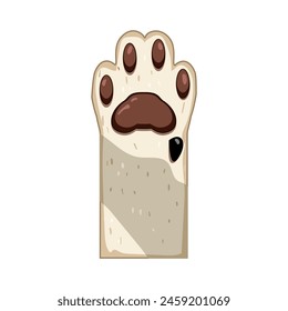 black cat paw cartoon. footprint puppy, trace bear, kitten step black cat paw sign. isolated symbol vector illustration