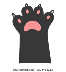 black Cat Paw Icon illustration