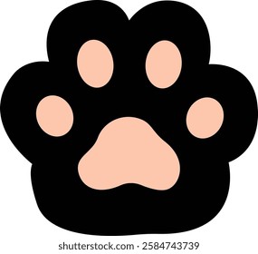 Black Cat Paw Print Illustration