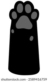 Black cat paws, black paw pads, Vector Illustration