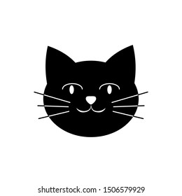 black cat, pet, cute animal, emblem, logo icon