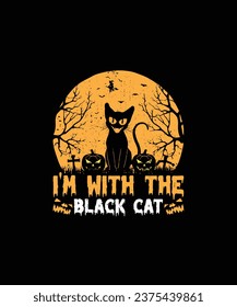 I’M WITH THE BLACK CAT Pet t shirt design