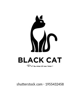 diseño aislado del icono del logotipo de mascotas de gato negro