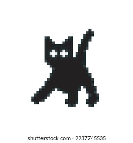 Black cat, pixel art meme