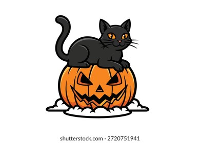 gato preto divertido desenho animado vetor eps