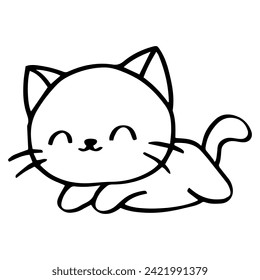 black cat pose collection, Doodle freehand sketch drawing.