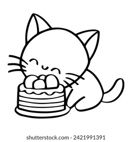 Schwarze Katze Posenkollektion, Doodle Freibord und Skizze Zeichnung.