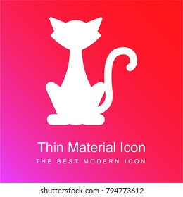 Black Cat red and pink gradient material white icon minimal design