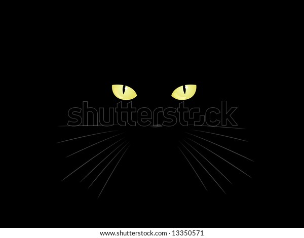 Black Cat Black Room Stock Vektorgrafik Lizenzfrei 13350571