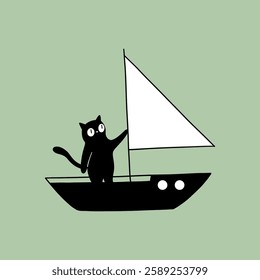 Black Cat sailing on the Yacht