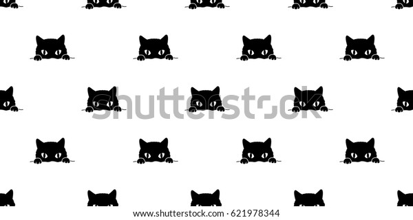 シームレスな黒猫のパターンの背景壁紙 のベクター画像素材 ロイヤリティフリー
