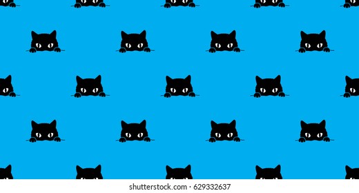 Black cat Seamless Pattern / Wallpaper background 