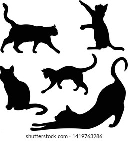 black cat shape silhouettes illustrashion