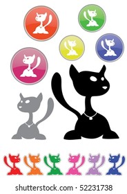 A black cat silhouette collection