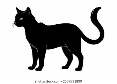 A black cat silhouette dancing mode