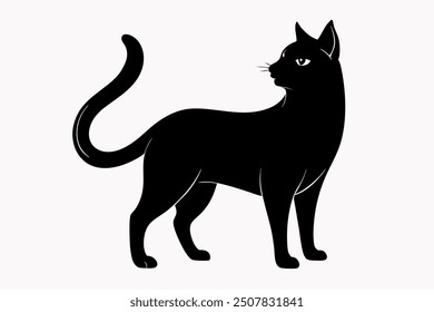 A black cat silhouette dancing mode