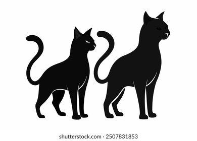 A black cat silhouette dancing mode