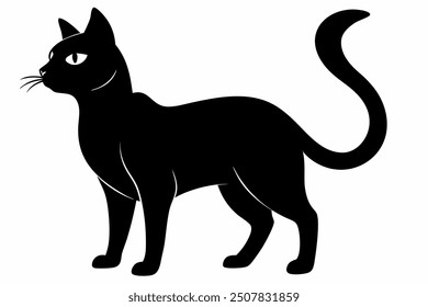 A black cat silhouette dancing mode