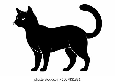 A black cat silhouette dancing mode