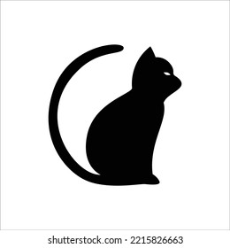 ilustración de diseño de silueta de gato. signo de kitty y vector de símbolo.