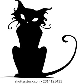 black cat silhouette elegant shape