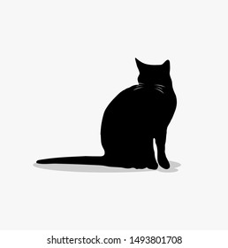 Black Cat Silhouette , Emotion little animal. Cartoon animal character design.

Flat vector illustration , easy to use and customize.