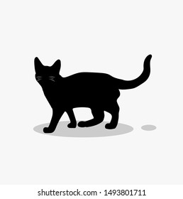 Black Cat Silhouette , Emotion little animal. Cartoon animal character design.

Flat vector illustration , easy to use and customize.
