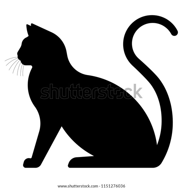 黒猫 ベクターシルエット のベクター画像素材 ロイヤリティフリー
