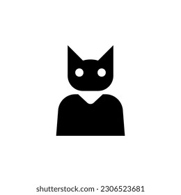 Black cat silhouette icon. Vector illustration.