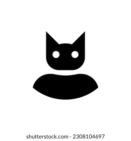 Black cat silhouette icon. Vector illustration on white background.