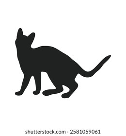 Black Cat Silhouette Icon Vector Illustration