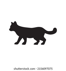 Black cat silhouette isolated on white. Vector illustration